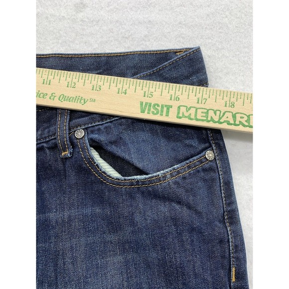 VTG Perry Ellis Denim Jeans Men's Size 34X30 Blue Factory Distressed Bootcut - Picture 5 of 16